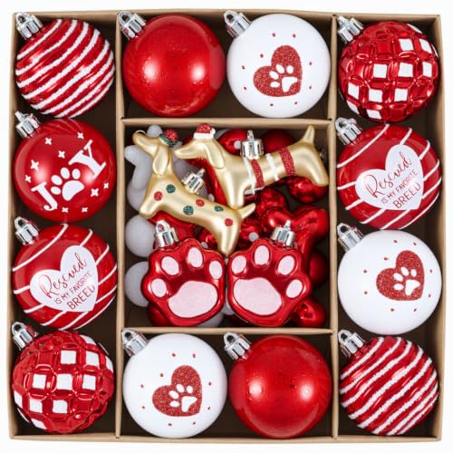 42ct Red White Christmas Ornaments  - image 1