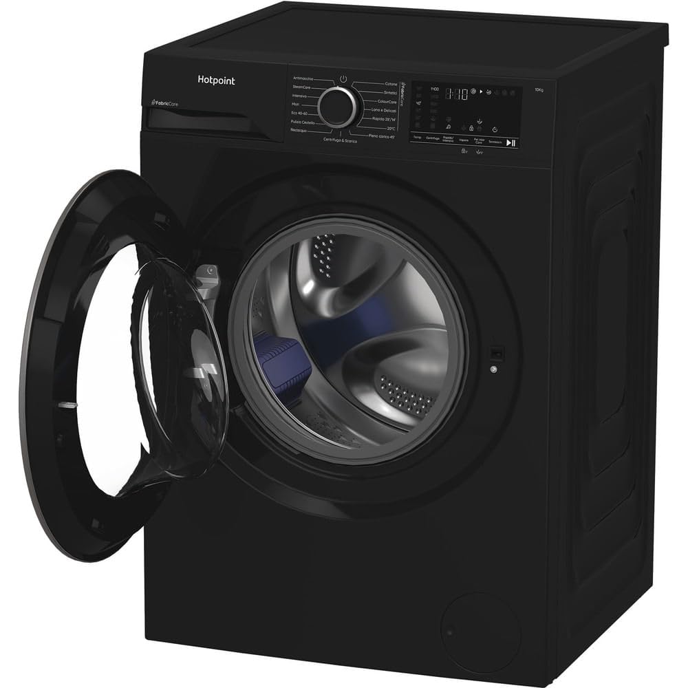 Hotpoint Ariston HB 103B CARE IT, Capacità 10kg, classe A -30%, colore Black, 1400 giri, Display digitale XL, Vapore
