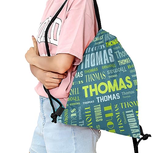 Personalized Drawstring Bag with Name Oxford Cloth Custom Gym Bag Backpack Customized Drawstring Pockets Cinch Sack for Outdoor, Indoor, Sports, 1 Pack2