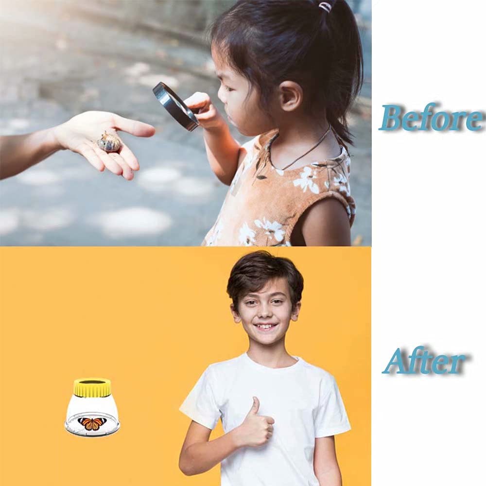 Bug Magnifying Viewer 5X Magnifyer Insect Jar Observation Kit Bug Viewer Built-in 7cm Ruler with 2 Plastic Tweezers Bug Catcher Kit for Kids Science Nature Exploration (4Pack, Yellow) - Image 7