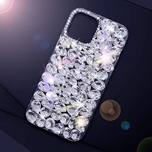 Bonitec Compatible With Iphone 13 Case For Women 3D Glitter Sparkle Bling Case Luxury Shiny Crystal Rhinestone Diamond Bumper Clear Gems Cute Protective Girly Case Girls Cover #TOP5
