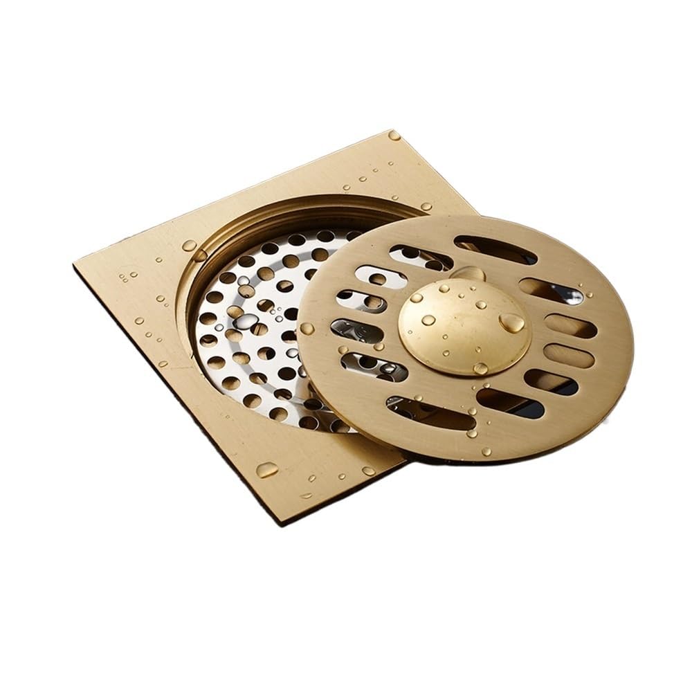 Jobaojiang 10X10cm A2 Bathroom Floor Shower Drain Waste Floor Drain Bathtub Shower Drainer Stainless Steel Square Drainage(10X10cm A2)