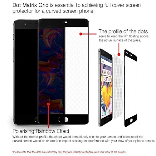 Image of premium tempered glass for oneplus 3 / oneplus 3t screen protector [11d] - full hd, shatterproof, anti scratch screen guard for one plus 3 / one plus 3t (black edition) full screen coverage (except edges)