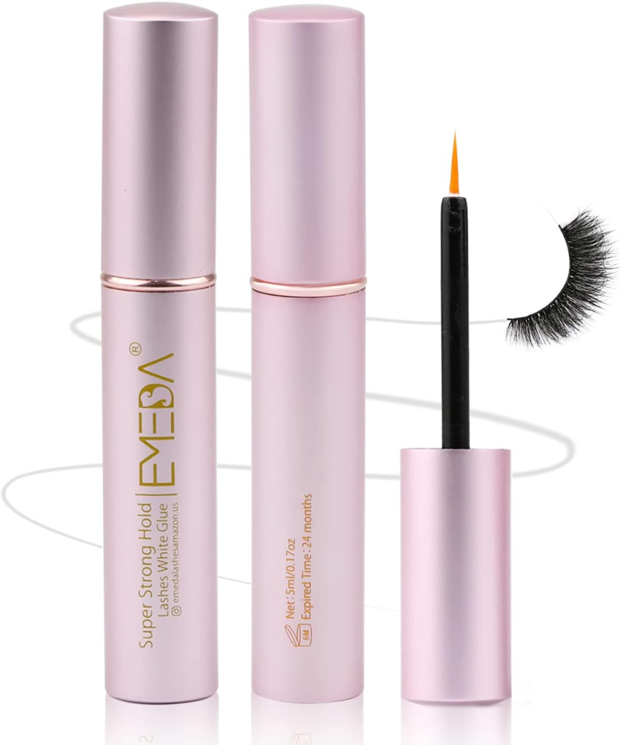EMEDA 2 Packs False Eyelash Glue Super Strong Hold Clear Glue Professional Latex Free Eyelash Glue Waterproof Lash Glue Best White Strip Eyelash Adhesive Suitable for Sensitive Eyes Lash Adhesive
