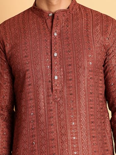 Image of Jompers Embroidered Straight Kurtas for Men
