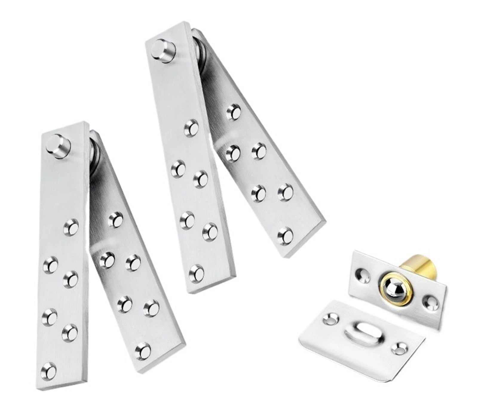 2Pcs Stainless Steel 360 Degrees Rotation Ball Bearing Mount for Wooden Door Hinges(Silver)