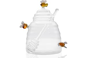 Glass Honey Jar with Lid and Dipper