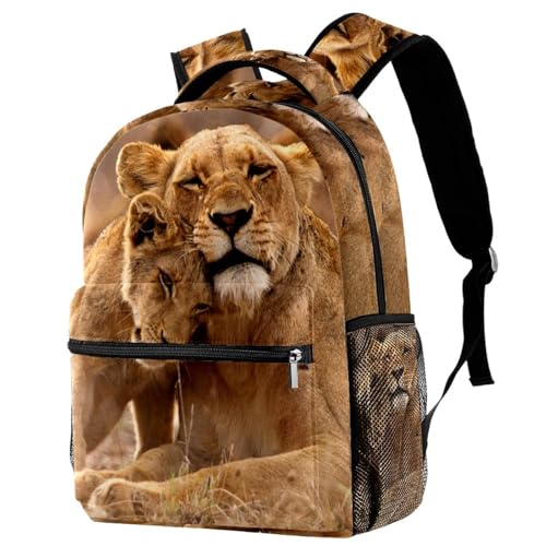 Sac à dos d'école fille et garçon avec motif lionne sac de voyage multicolore
