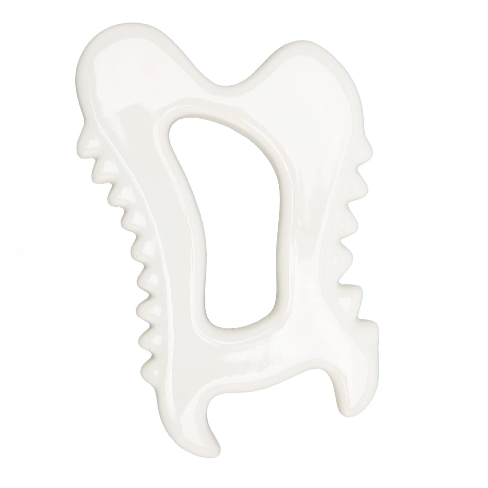 Ceramic Gua Sha Tool for Muscle Pain Relief, Lymphatic Drainage, Body Massage with No Static Electricity, Suitable for Face, Shoulders, Knees, Arms, Neck, Calves (Black)