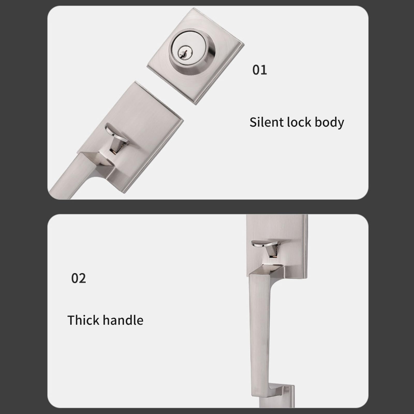 Pièce de rechange pour porte de chambre à coucher, ronde, argent