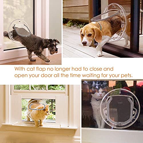 Puerta para Mascotas con Bloqueo de 4 Vías, Puerta Abatible para Gatos, Perros Pequeños y Cachorros