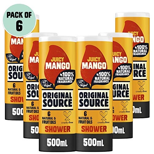 Original Source Mango Duschgel, 100% Natürlicher Duft, Vegan & Parabenfrei, Vorteilspack 6 x 500 ml
