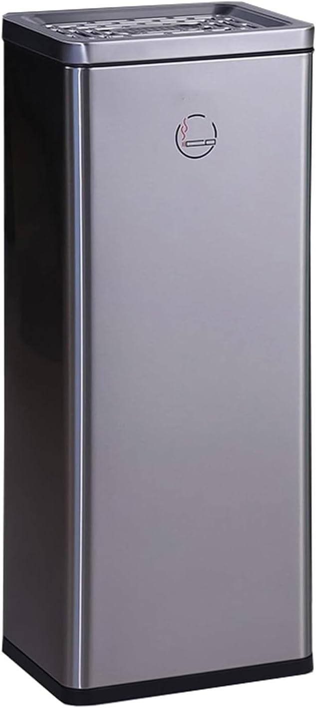 Standing Ashtray, Ashtrays for Outside Patio Stainless Steel, Cigarette Disposal Outdoor, Vertical Ashtray, Commercial Garbage Can for Outside Patio Garage(Black,64cm/26in)