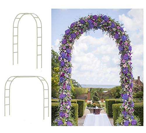 Adorox 7.5Ft 1 Set White Metal Arch Wedding Garden Climbing Plants Bridal Party Decoration Arbor