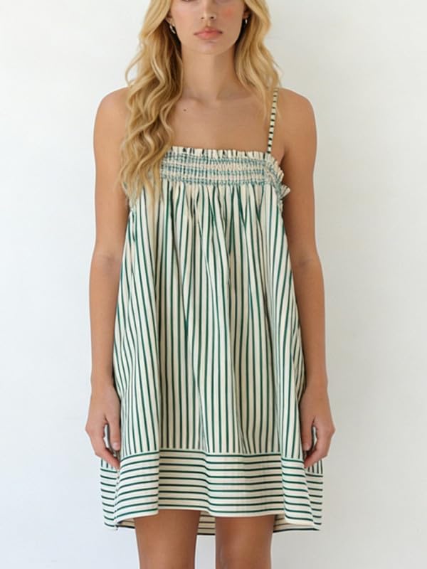Image of Women Boho Floral Mini Cami Dress Spaghetti Strap Flowy Sling Dress Graphic Backless Summer Holiday Sundress