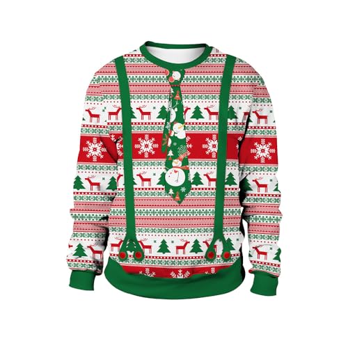GRAJTCIN Unisex's Funny 3D Graphic Ugly Christmas Sweater Pullover Sweatshirts for Ugly Christmas...