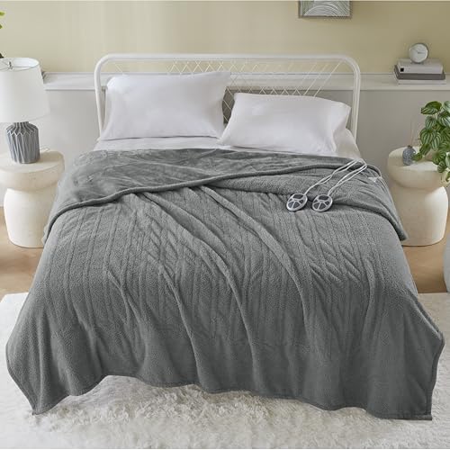 Serta Heated Electric Queen Blanket - Soft, Warm, Fuzzy for...