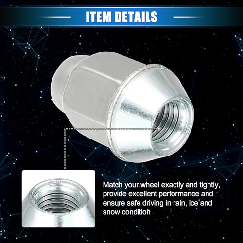 Image of 20 Pcs Wheel Lug Nuts Compatible for Chevrolet Malibu Impala for Buick Encore, Durable M12 x 1.5 Carbon Steel Silver Tone Tire Lugnuts