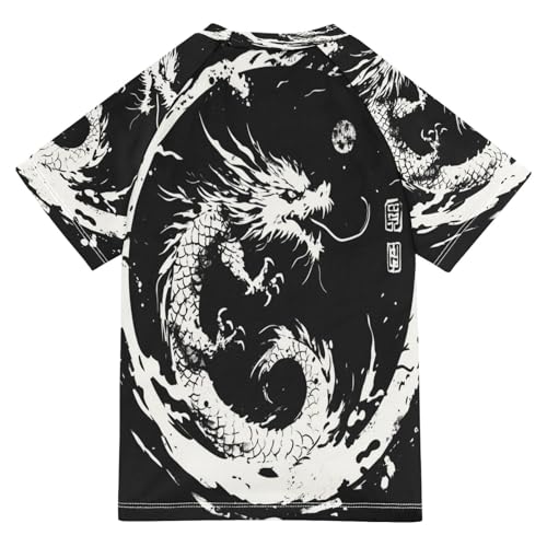 Kids Swimsuit Dragon Black Tai Chi Ink Sunscreen T-Shirts Swimwear Sets UPF 50+2