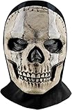 NTSWZYS Halloween Skull Full Face Mask Scary Latex Ghost Skeleton Helmet for Cosplay Party Props Outdoor War Game (Type A)