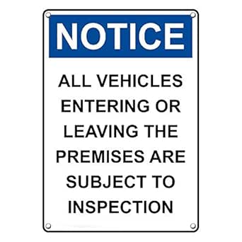 Amazon.com: Weatherproof Plastic Vertical OSHA Notice All Vehicles ...