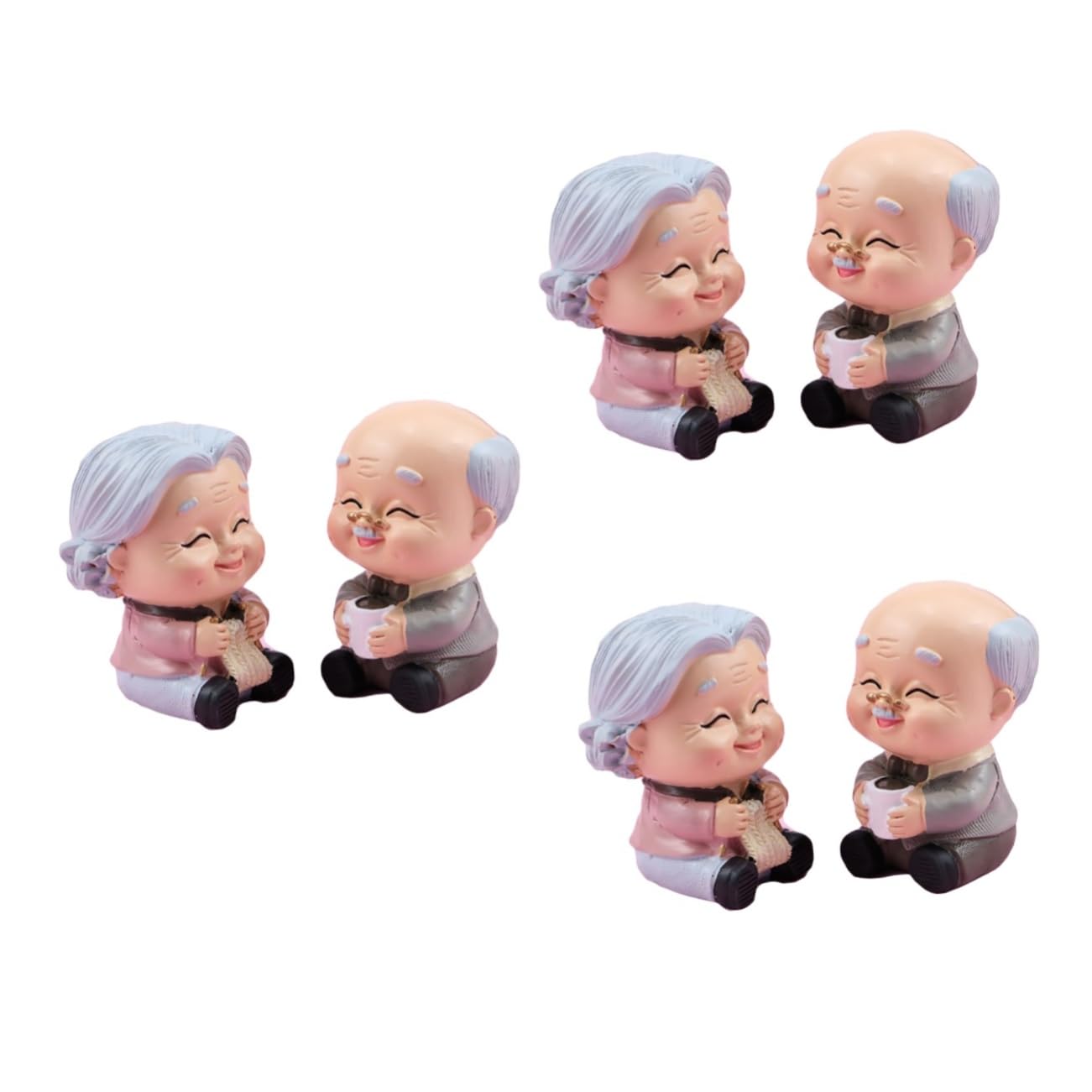 MAGICLULU 3 Sätze Alter Mann Oma Ornamente Paar Kuchen Glitzer Dekorationen Heimdekoration Auto Ornament Jahrestag Braut Und Bräutigam Figurenornament Enthüllungs Gedenk 2 Stück * 3