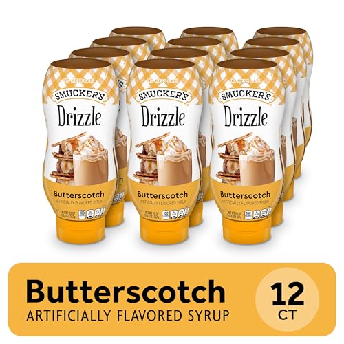 Smucker’s Drizzle Butterscotch Artificially Flavored Syrup, 20 Oz. Squeeze Bottles (Pack of 12)