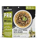 ReadyWise Outdoor Pro Adventure Meal - Pork Chile Verde with Beans, 2 Servings, 1 Pouch, Gluten Free, 680 Calories, 37g Protein, Freeze Dried Food & Dehydrated Camping Meals, up to 5 Year Shelf Life