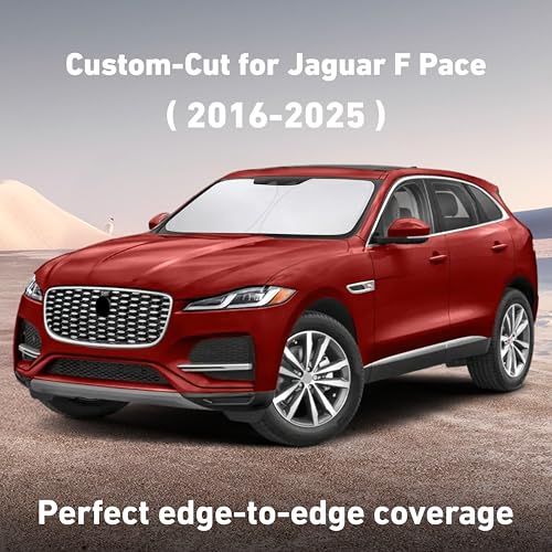 Image of EcoNour Windshield Sunshade Compatible for Jaguar F-Pace 2016-2023 2024 2025, Sun Visor for Front Windshield & Window Sun Shade Cover, UV Heat Blocker & Protector, Car Accessories