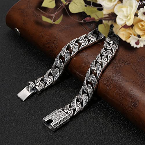 S925 Sterling Silver Eternal Vine Bracelet for Men, length 7.87 inch - 8,66 inch, width 0,47 inch3