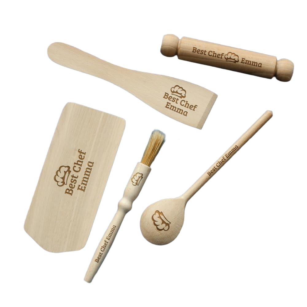 Personalised Kids Childs Children Baking Set Christmas Birthday Gift STAR BAKER Utensils AVAILABLE (BEST CHEF)