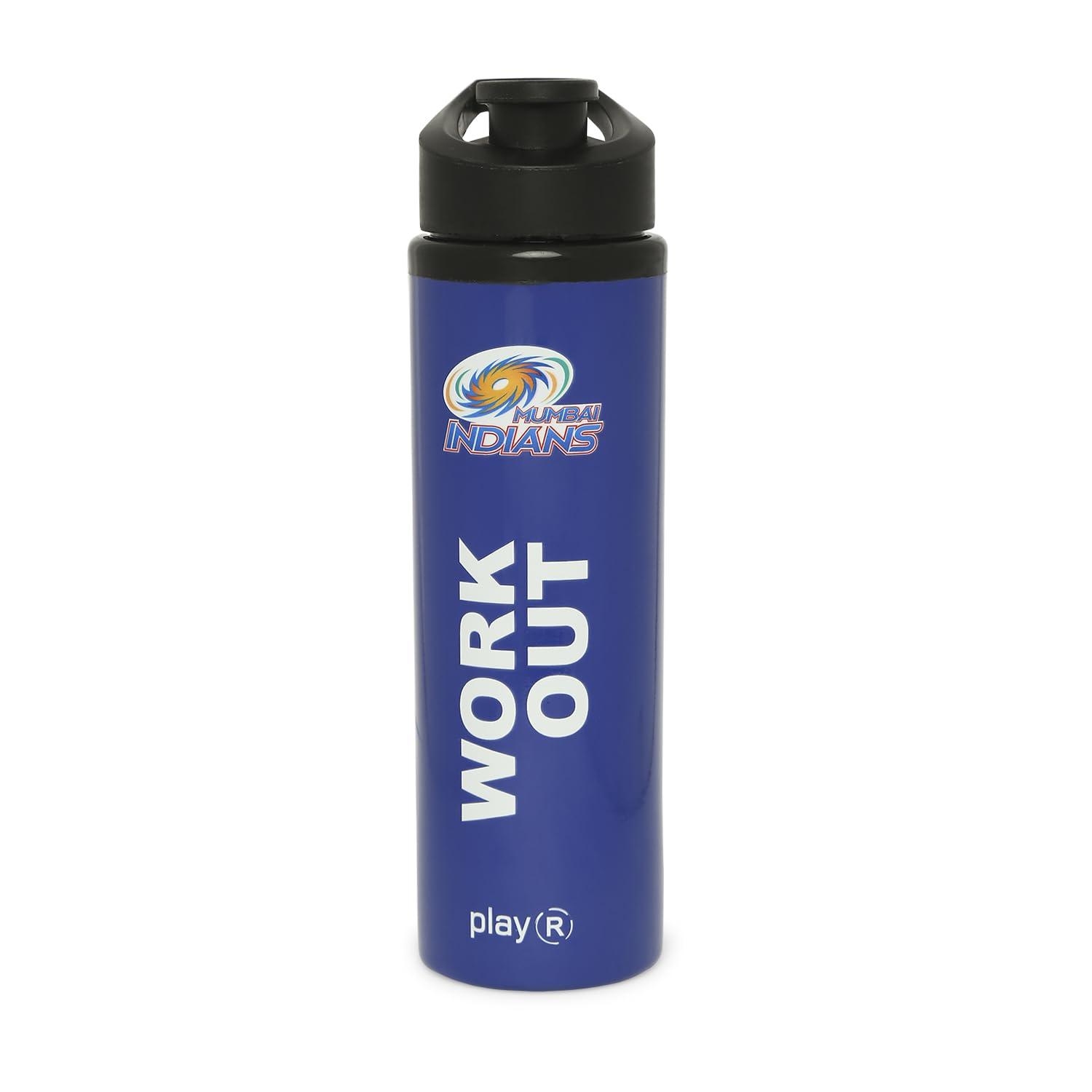 playR x MI Workout Shaker Bottle - Unisex Blue Stainless Steel Protein Shaker Leak Proof Gym Bottle Durable Lightweight Sports Drinkware for Fitness, Training, Outdoor - All Season