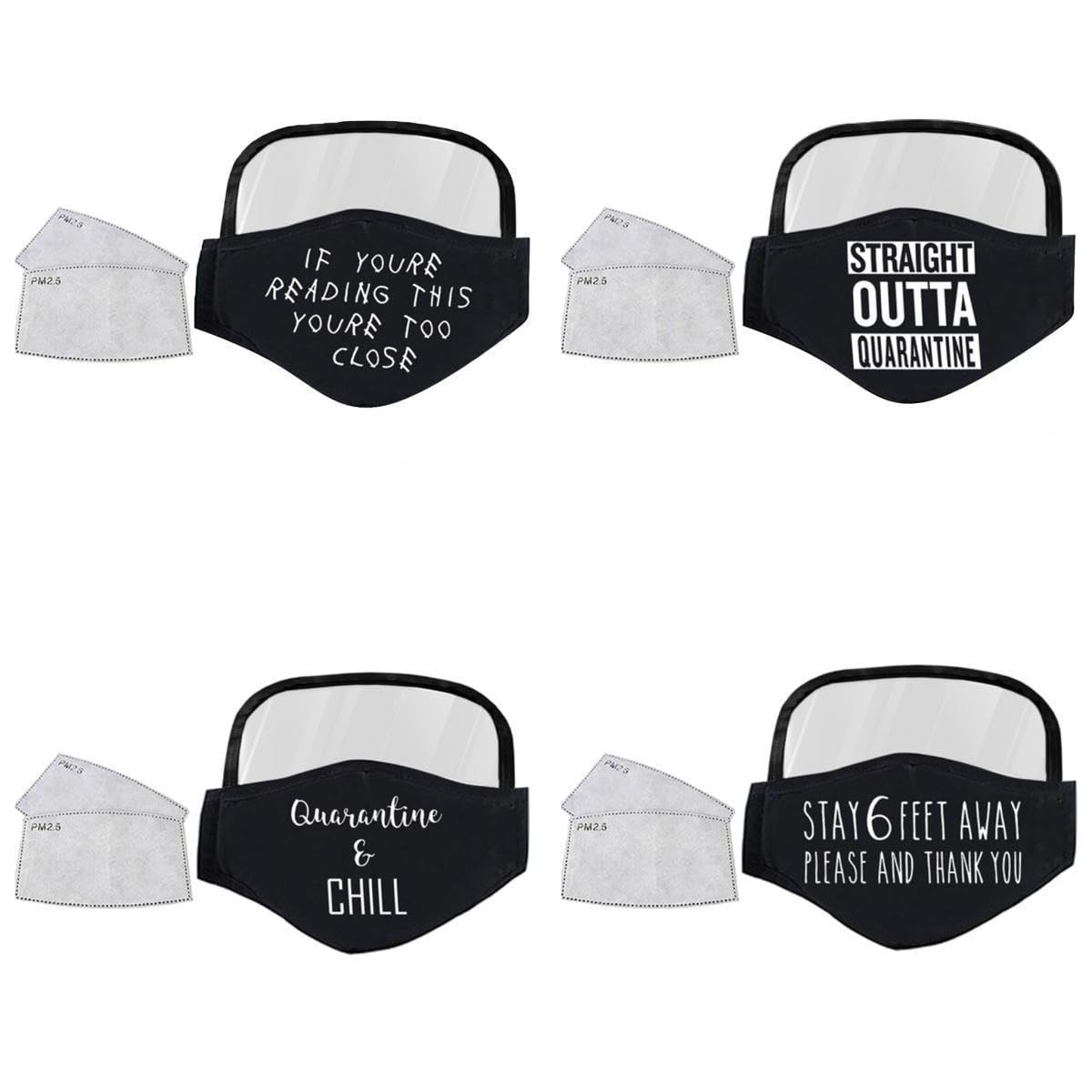 4Pcs Adults Cotton Mouth Cover Face Masks with PM2.5 Filters & Eye Shield|Clothing, Shoes & Accessories | Costumes, Reenactment, Theater | Accessories | Masks & Eye Masks-image-30