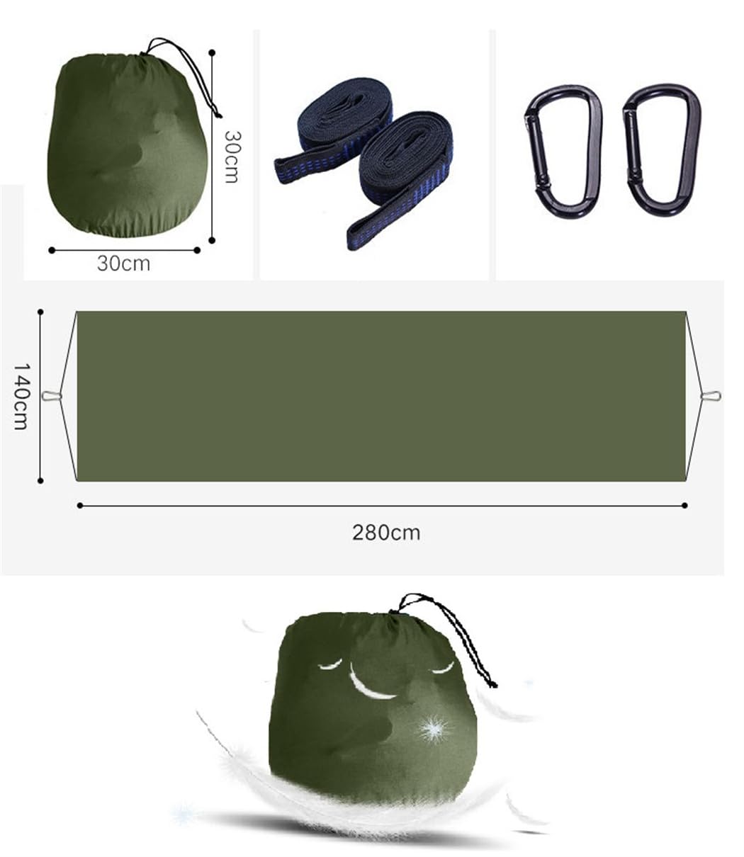 Hamac de camping ultra léger avec moustiquaire, 280 x 140 cm, respirant, en nylon, sac de couchage, tente de lancer, sac à dos, voyage, aventure, hammock grande capacité