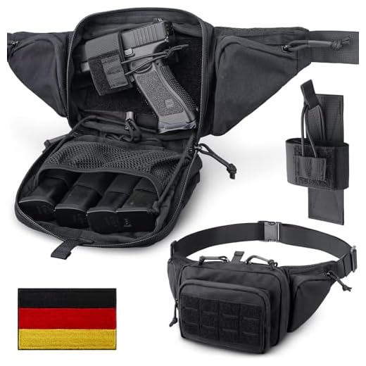 WYNEX Sac Banane Tactique Homme Sacoche Arme de Poing Discret avec Sangle Réglable, Sert Également Sacoche à Bandoulière Antivol sur La Poitrine pour Usage Quotidien Cyclisme Randonnée Sport - Noir