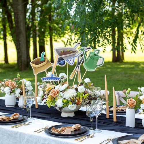Image of Garden Tool Theme Centerpiece Sticks, Birthday Table Toppers,Gardening Tool Summer Birthday Party Decorations Gardener Retirement Centerpieces for Table Supplies.Set of 15
