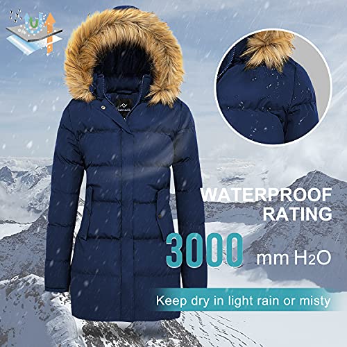 Image of FARVALUE Women's Winter Coat Thicken Puffer Coat Warm Jacket with Removable Fur Hood