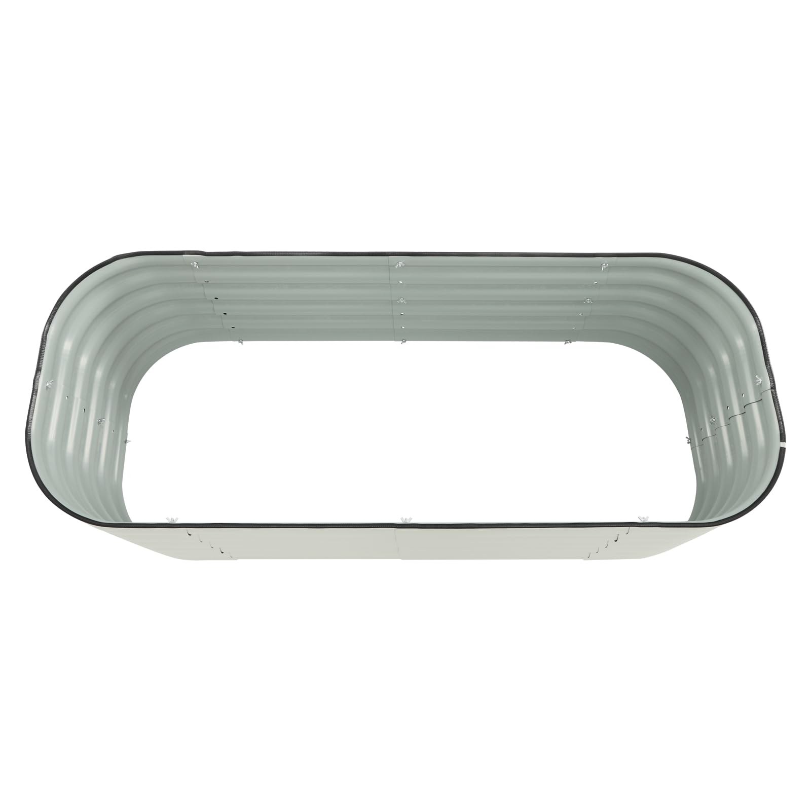 Jardinera elevada, bancal de jardín blanco, rectangular para balcón, terraza y jardín, duradero de acero galvanizado de aluminio, suelo abierto, gran volumen de plantación, con accesorios