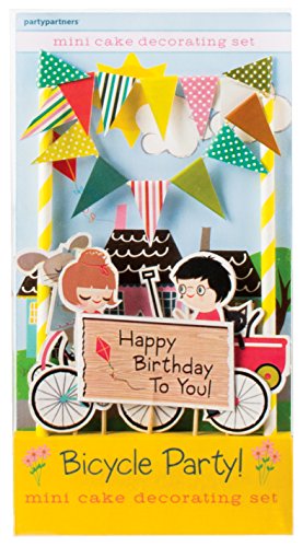Party Partners Mini Cake Decor Kit, Bicycle Birthday Party