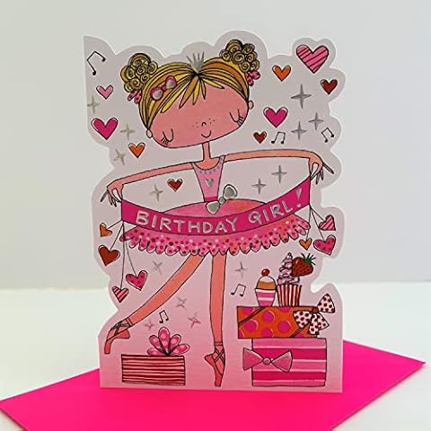 Rachel Ellen Colourful Ballerina Birthday Card Cover