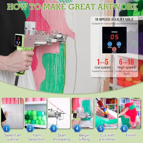Image of Rug Tufting Gun with Carpet Trimmer Kit,Tufting Gun Starter Kit Professional Tufting Rug Making Machine,2 in 1 Cut Pile Loop Pile Tufting Gun Kits for Beginners and Amateur