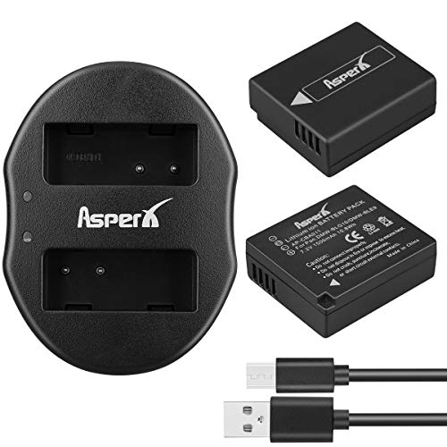 AsperX 2Packs DMW-BLG10E DMW BLG10 Batteries with USB Dual Charger for Panasonic Lumix DMC-GF3, DMC-GF5, DMC-GF6, DMC-GX7, DMC-GX80,DMC-GX85, DMC-LX100 Camera Batteries
