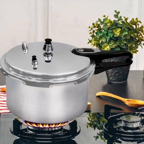 3.5 Litre Pressure Cooker for Kitchen & Catering, Aluminium + Stainless Steel, Suitable for all Hob Types Including Induction Hob - Silver - Image 5