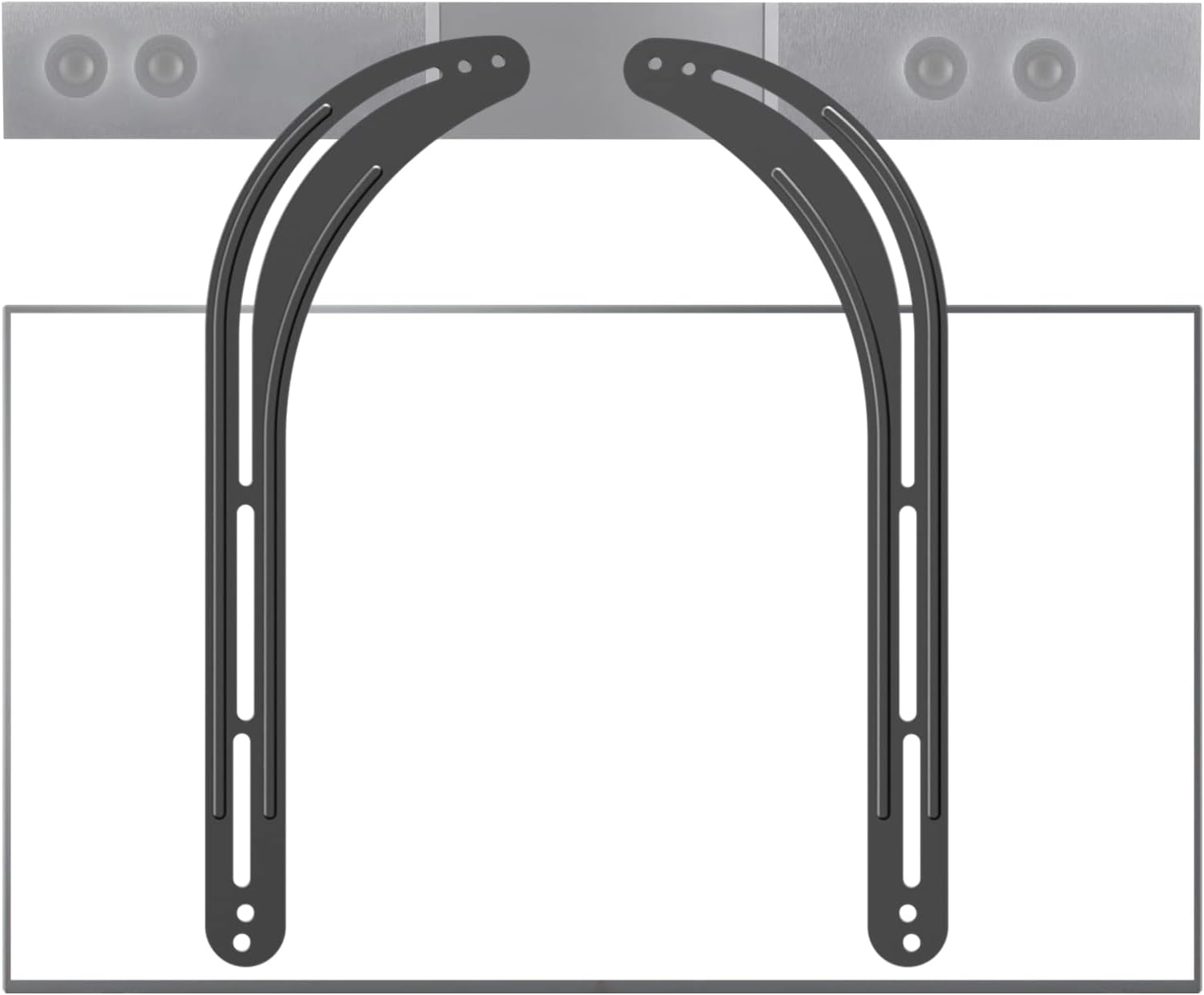 Universal Sound Bar Mount Bracket Speaker Mount for Mounting Fits 32"-70"/81cm-178cm Capacity Up To 15KG Black SBR201