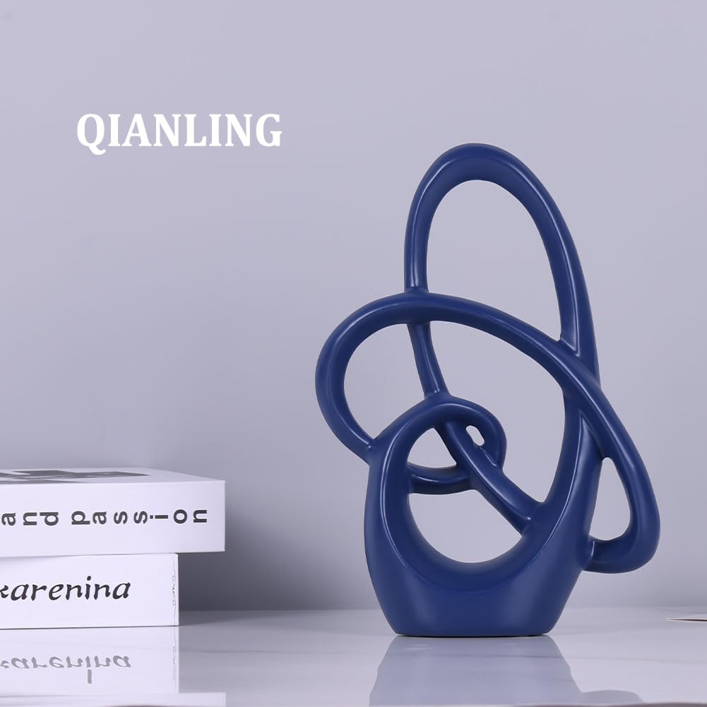 Scultura Decorativa Blu - Sculture Moderne per Arredo Casa, Arte Astratta in Resina, Centrotavola Blu per Soggiorno, Camera da Letto, Bagno, Ufficio, Scaffale, Camino - Matrimonio, Tavolino da Caffè