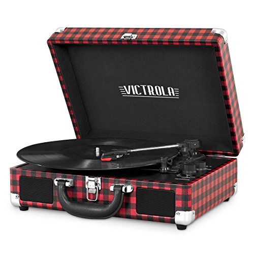 Victrola Vintage 3-Speed Bluetooth Portable Suitcase Record Player with Built-in Speakers | Upgraded