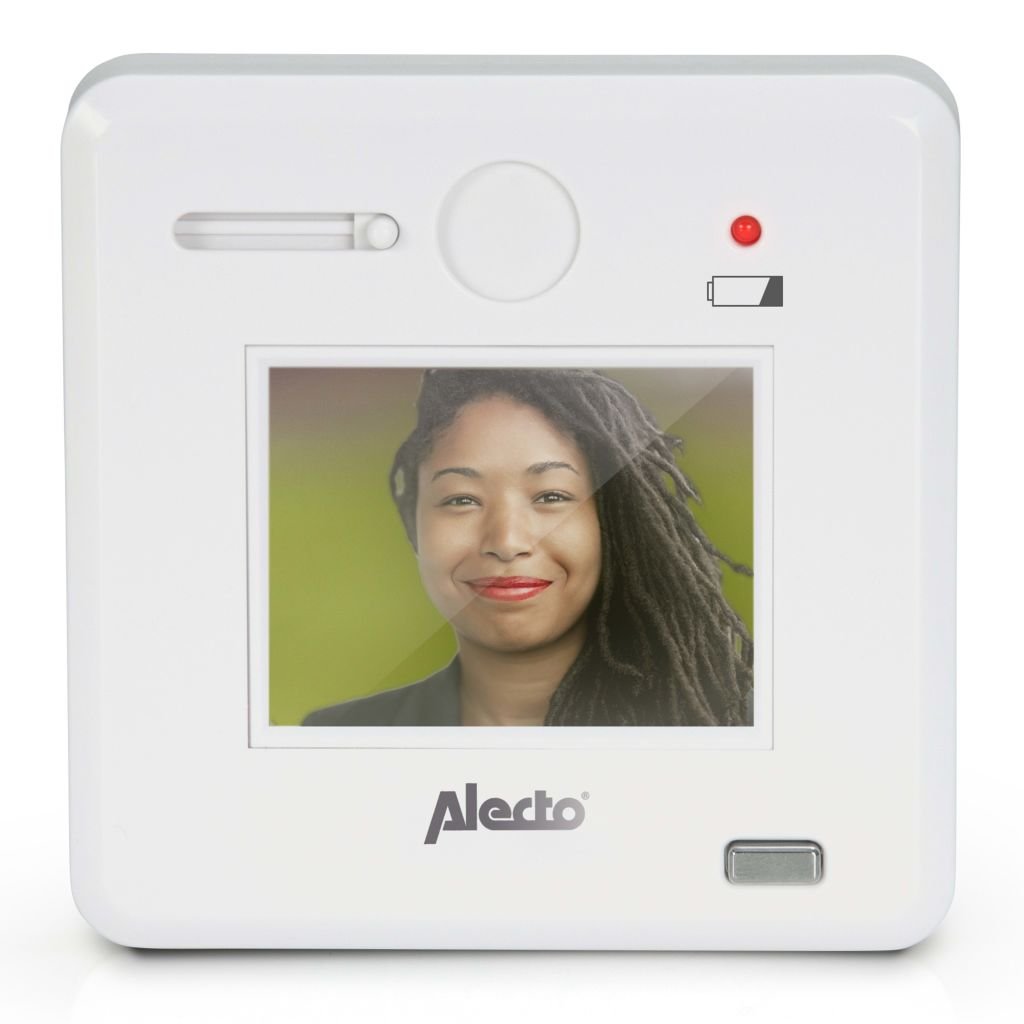 Alecto DC-700 Digitaler Türspion - elektronischer Türspion mit Kamera und Monitor - einfache Installation - Batteriebetrieben - 120° Blickwinkel - Türstärke 30-65mm - weiß