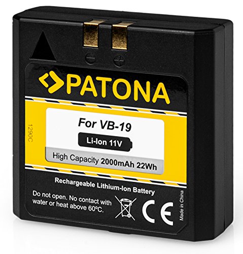 PATONA - Ersatz für Akku Godox VB-18 VB-19 für Godox V850 V860 Blitzgeräte (2000mAh) schwarz