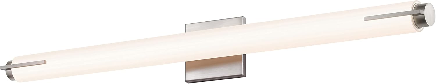 Sonneman Modern Lighting 2442.13-ST Tubo Slim LED Modern Linear Wall Sconce for Bathroom, Hallway, Entryway, Staircases or Living Room with Spine Trim - 3000K - 18" - Satin Nickel