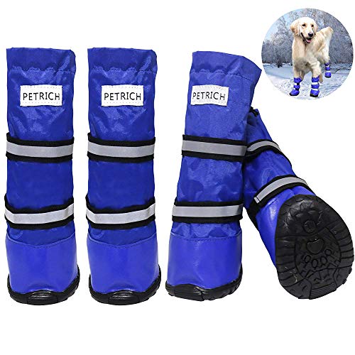 URBEST Dog Shoes, Waterproof Dog Boots, Warm Lining Nonslip Rubber Sole for Snow